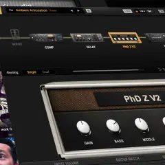 Ein Gitarren-Rig mit Bias FX 2, das verschiedene Effekte wie Boost, Comp, Delay und EQ zeigt.