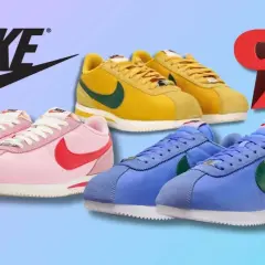 Bunte Nike Cortez-Sneaker, inspiriert vom erster Nike Schuh 1972, mit großem Prozentzeichen.