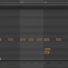 Ein trap beat pattern mit Hi-Hat, Bass Drum und Snare.