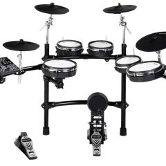 Elektronisches Schlagzeug mit Modul, Pads und Pedalen. Eine tolle e drum einsteiger empfehlung für angehende Musiker.