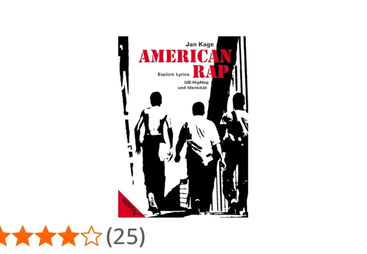 Buchcover "American Rap" von Jan Kage mit drei Silhouetten von Männern, die vorwärtsgehen. Einblicke in die Welt des amerikanischen Rap.