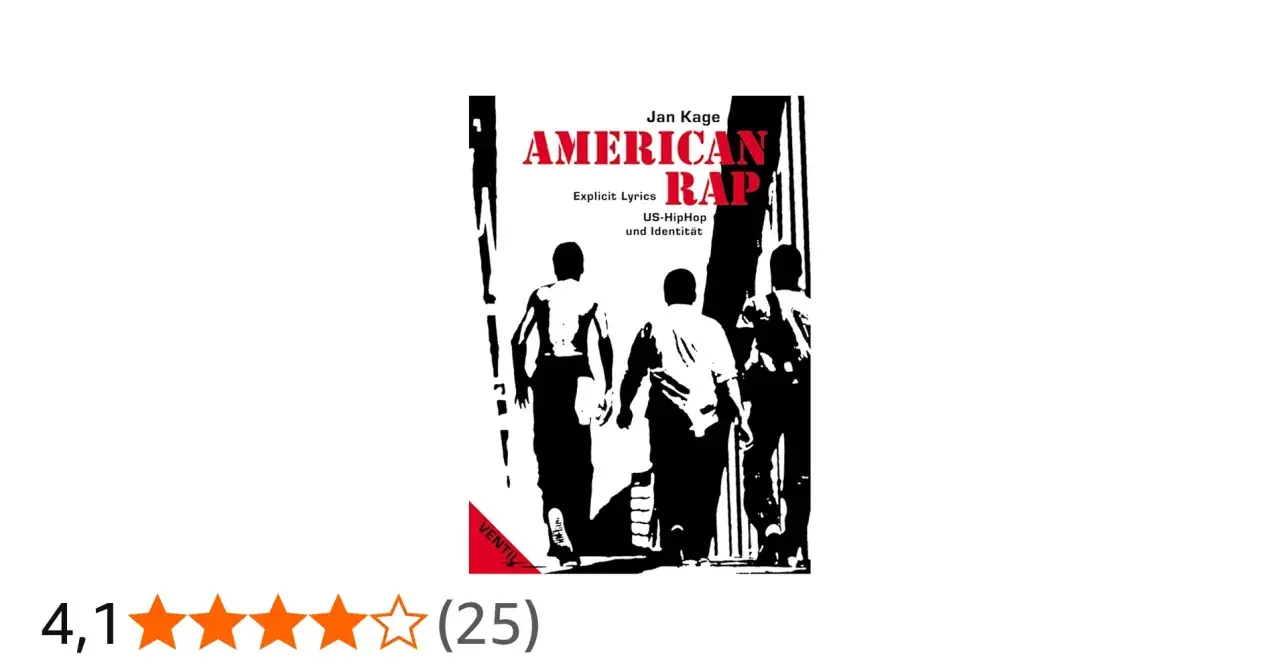 Buchcover "American Rap" von Jan Kage mit drei Silhouetten von Männern, die vorwärtsgehen. Einblicke in die Welt des amerikanischen Rap.
