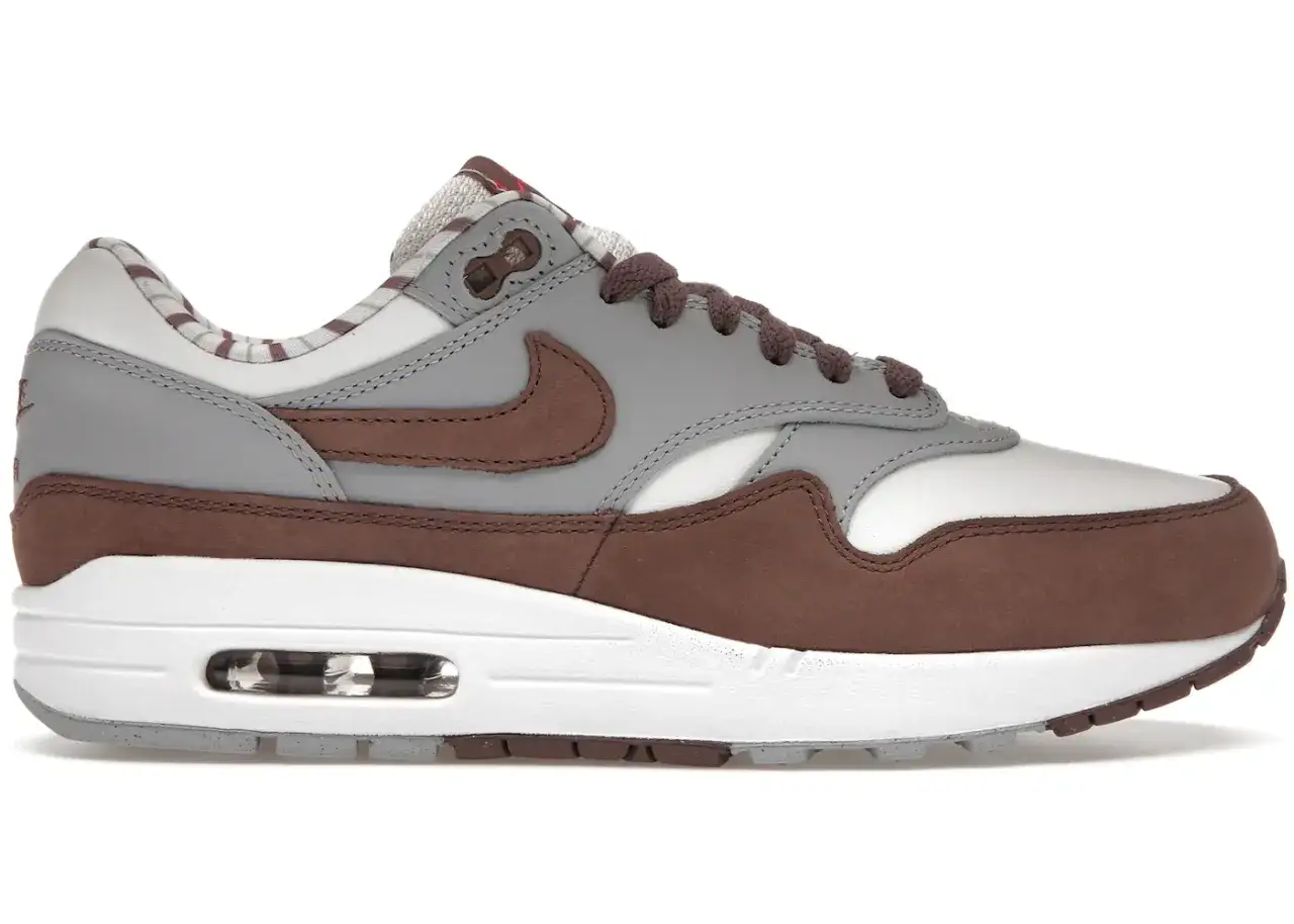 Nike Air Max 1 in Grau und Braun. Das 