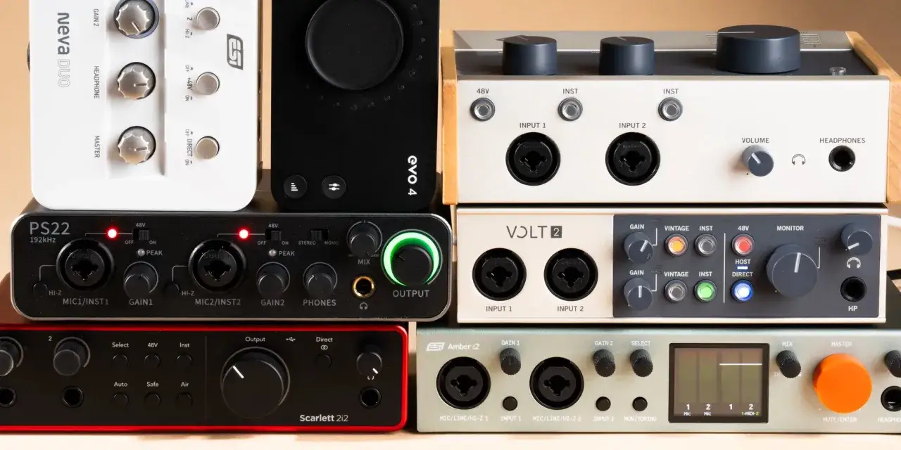 Mehrere Audio-Interfaces, darunter ein 