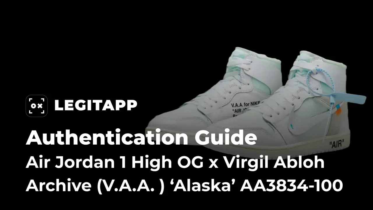 Air Jordan 1 High OG x Virgil Abloh 'Alaska' AA3834-100. Ein Leitfaden, um das Nike Modell herauszufinden.